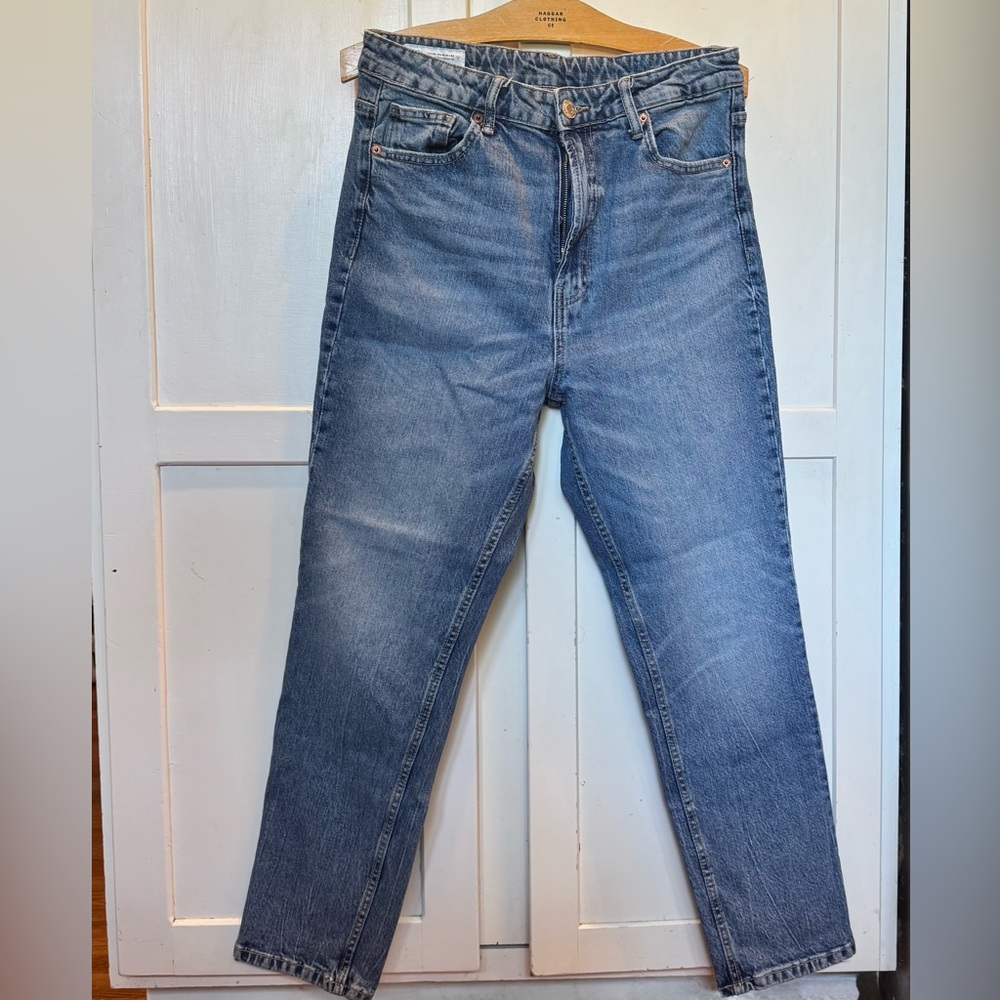 H&M High Waist Straight Leg Denim, S/M, 6